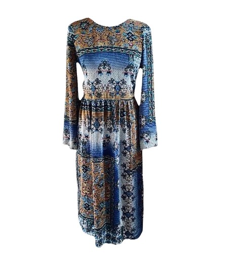 Zara blue baroque boho midi - zara,