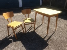 Vintage Guildform Table And Two Chairs,yellow