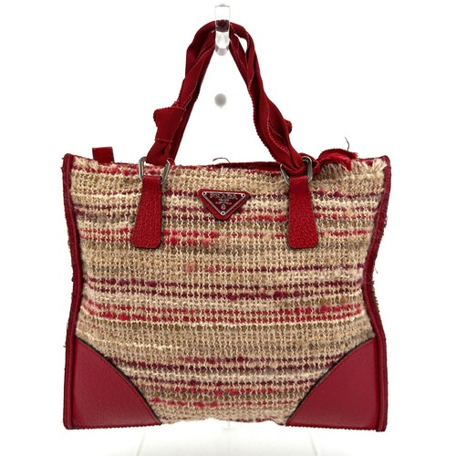 Prada tote bag tweed red - bag,