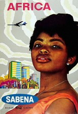 Travel Africa Sabena Holiday Vacation Poster Print