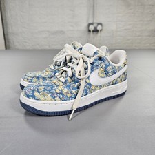 Nike x Liberty London Womens Sneakers Blue 4 Air Force 1 Floral Shoes 2011 RARE