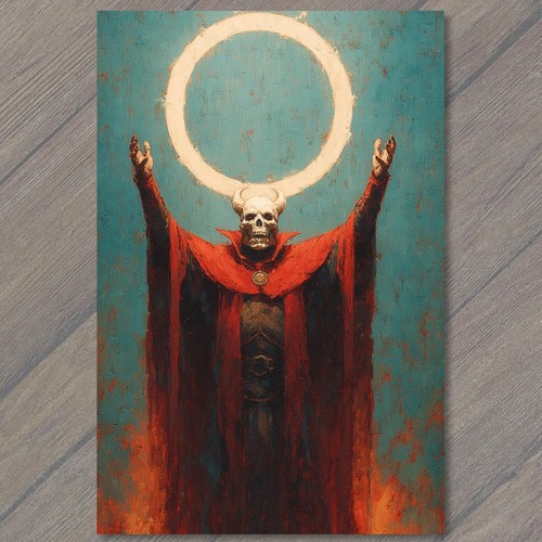 Art print skull sorcerer - art,