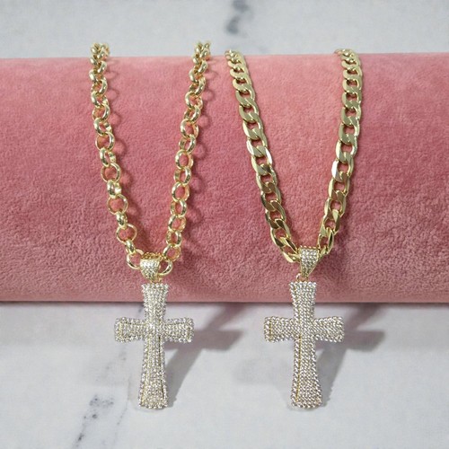 Gold diamanté cross - gold,