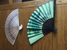 Two vintage oriental fans
