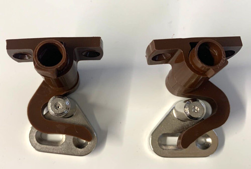 Brown plastic hook catch - brown, set