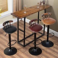 FATIVO Pair Kitchen Bar Stool Swivel High Wood Barstools Garden Shed Pub Leisure
