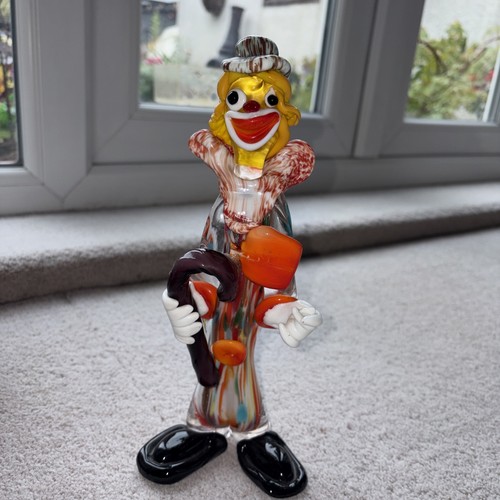 Glass circus clown figurine - glass,
