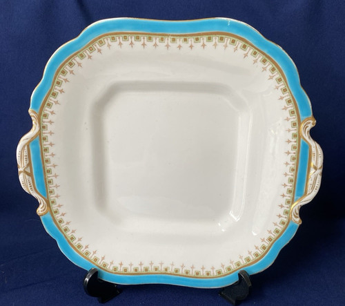 Minton turquoise cake plate - turquoise,
