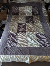 Brown & Gold Satin Double Bed