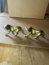 Vintage Brass Tiger Lion Leopard Panther Big Cat Figure Figurine Ornament X2