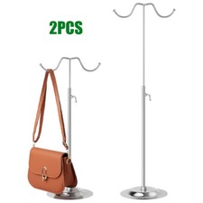 2 Pack New Adjustable Handbag Bag Display Stand Hat Scarf Hanger 2 Hook Necklace