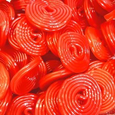 Strawberry liquorice wheels - strawberry,