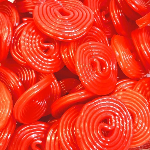 Strawberry liquorice wheels - liquorice,