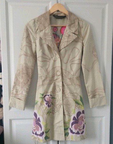 Desigual floral trench coat - desigual,