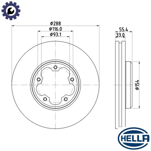 Brake disc 8dd 355 133 - 8dd, 133-161