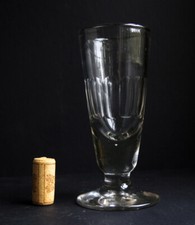 A HEAVY, SOLID 19TH CENTURY  HAND BLOWN AND CUT FRENCH BISTROT ABSINTHE GLASS 
