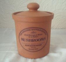 Henry Watson Terracotta Pottery England The Original Suffolk Mushrooms Keeper VG