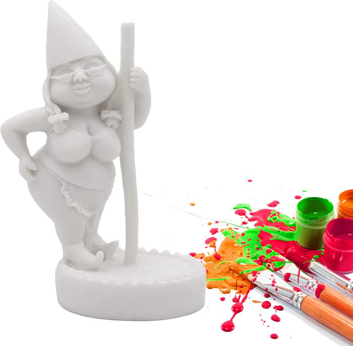 Unpainted pole dancing gnome - dancing,