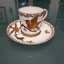 Bernardaud - Limoges Moka Cup and Saucer, Gold Bird design