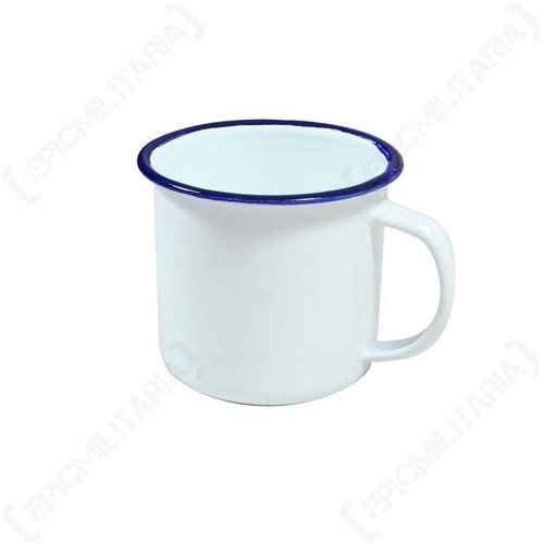 White enamel cup - cup, sets