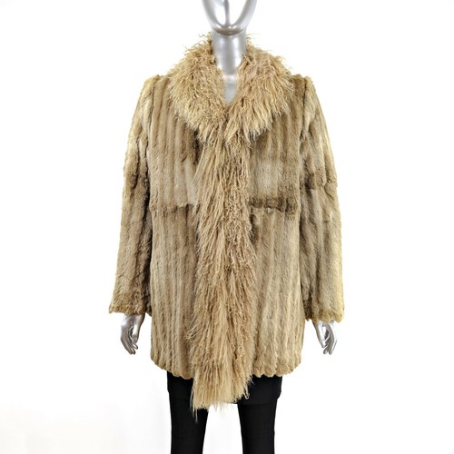 Sheared beaver coat with - sheared,