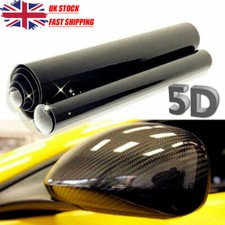 Black 5D GLOSS Carbon Fibre Vinyl Wrap Film car sticker 12"x60" Air/Bubble Free