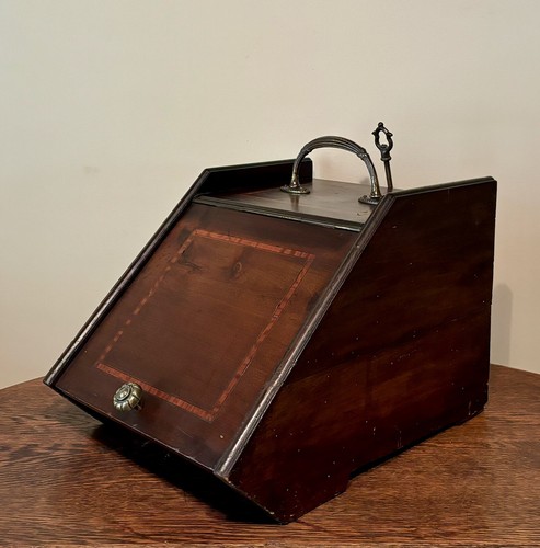 Antique wooden coal hod - coal, or