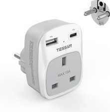 EU Travel Adapter 2 USB UK to