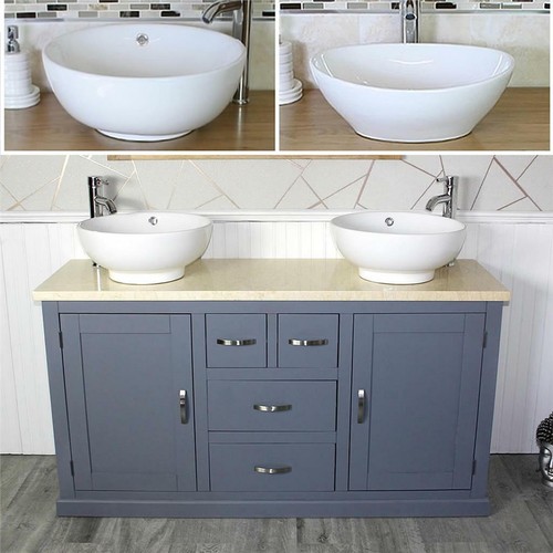 Grey painted bathroom double - painted,