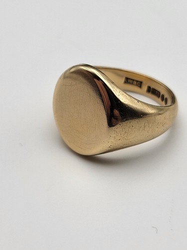 Heavy 9ct gold oval pinky - oval,