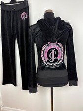 Juicy Couture Vintage Y2K Style Velvet Joggers & Hoodie Tracksuit Set - Small