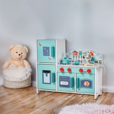 Kids Wooden Play Kitchen Children Pretend Kitchen Toy Cooking Role Play Set Gift