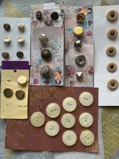 Job lot of assorted vintage buttons - metallic, silver coloured and white