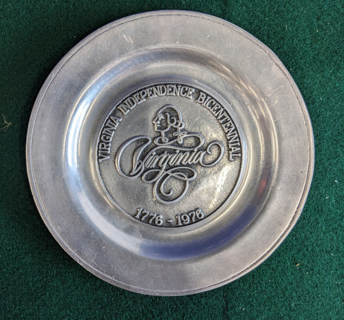 Vintage pewter plate - vintage,