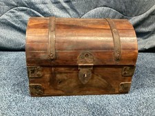 Vintage Wooden Treasure Chest-35cm x 25cm x 25cm