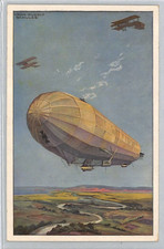 ZEPPELIN *Hansa* (LZ.13) ART WW1 Postcard PROPAGANDA Artist Used 1915 CDS LZ357