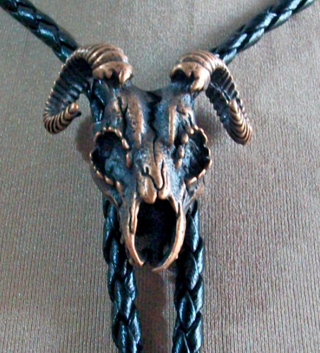 Western bolo tie bronze animal - western,