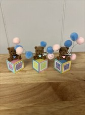 Vintage Flocked Bears On