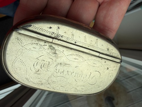 Antique georgian metal snuff - georgian,