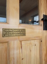  Rare nautical I Am The Captain of This Ship…” Solid Brass 7” Plaque Sign!