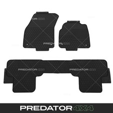 BLACK CAR FLOOR MAT SET HEAVY