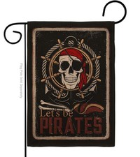 Be Pirates Burlap Garden Flag