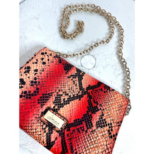 Snakeskin handbag with gold - snakeskin,