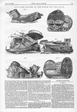 Exploding Boiler of the Steam Tug 'Sea Gull Antique Print 1886