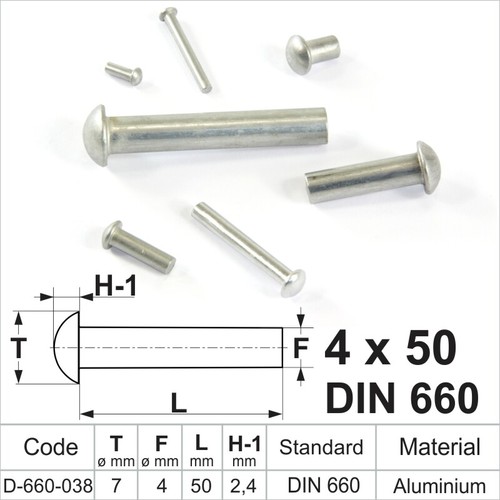 Solid aluminium round head - solid,