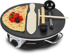 Andrew James Crepe Maker, Pancake Maker, 13 Inch Non-Stick Electric Crepe Maker,