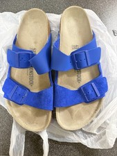 Birkenstock  Arizona Split Natural Leather/Suede Blue Sandals