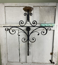 Large Hand Forged Wrought Iron Wall Mounted Candle Holder Sconce.          #6892