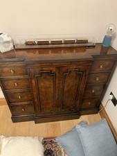 Vintage Mahogany-Style Sideboard Cabinet with Brass Handles