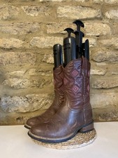 Made In Mexico Caballo Dorado Womens Brown Leather Cowboy Boots Size UK 5